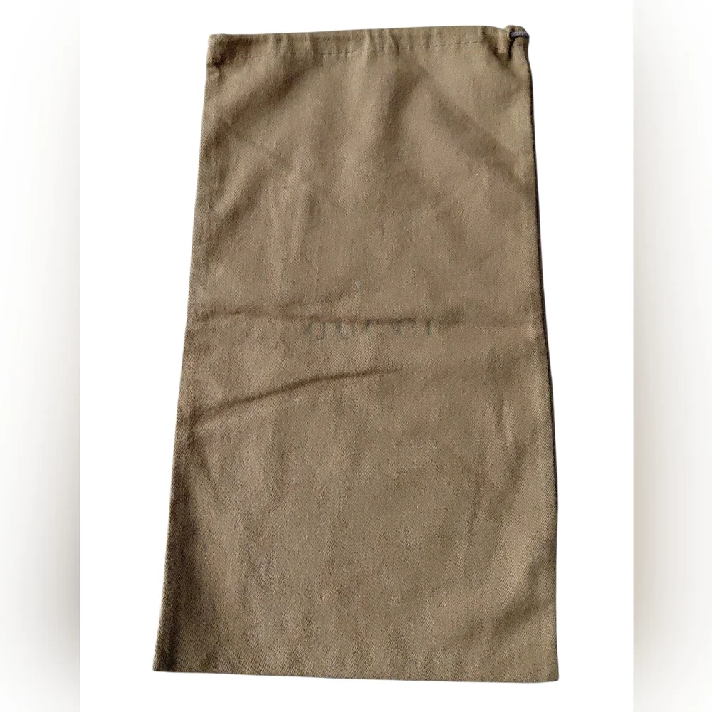 Gucci drawstring dust bag Brown 15x8.5 inches Made In Italy